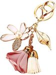 SWJEWEL Flower Keychain Rhinestone 