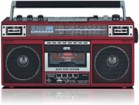 QFX J-220BT Red Boombox MP3 Convers