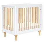 Babyletto Lolly 4-in-1 Convertible Mini Crib and Twin Bed with Toddler Bed Conversion Kit in White and Natural, Greenguard Gold Certified