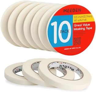 MEEDEN 10 Packs White Artist Tape, 0.5" with Total 1804.5FT (550m) Masking Art Tape for Watercolor Painting Drafting Canvas Framing, Acid-Free Painters Tape, General Purpose for Craft, Office, School