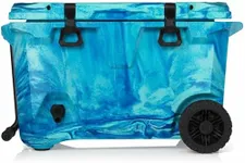 BrüMate BrüTank Wheeled Hard Cooler with Built-in 3-Gallon Drink Dispenser Tank & Tap | 7+ Day Ice Retention | Perfect for Beach, Tailgating, Camping, Sports Games, & More | 55qt (Ocean Swirl)