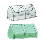 Aoodor Greenhouse UV Protected Plant Seed Grow Cold Frame with 2 Covers 6 ft. x 3 ft. x 3ft.