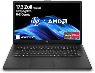 HP Laptop mit 17,3" FHD Display, AMD Ryzen 7 7730U, 16 GB DDR4 RAM, 512 GB SSD, AMD Radeon-Grafik, Windows 11, QWERTZ, Schwarz inkl. 25 GB Dropbox-Speicher für 12 Monate