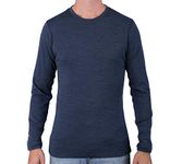 MERIWOOL Mens Base Layer - 100% Merino Wool Midweight Long Sleeve Thermal Shirt Denim Blue