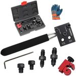 GEAROLL Brake Line Flaring Tool Kit, 3/16" 1/4" SAE Double Flare Tool, Creates 45° Single Double Bubble Flares for Vehicle Brake Hydraulic Line Repair