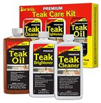 Star brite 081216C Premium 3 Step Teak Care Kit-Cleaner + Brightener + Oil-500ml