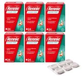 Rennie Sugar Free - Fast & Effective Relief for Heartburn & Indigestion - 144 Chewable Tables (6 Pack of 24 Tables)