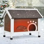 DWVO Outdoor Cat House Insulated, with All-Round Foam, Large Outside Feral Cat Shelter Weatherproof, Winter Cat House for Multiple Cats Brown