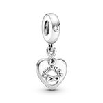 Pandora Moments Women's Sterling Silver Friends Forever Heart Dangle Charm, No Box