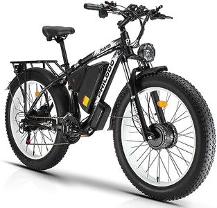 PHILODO Electric Bike for Adults, 48V 23Ah Fat Tire Ebike Dual Motor AWD 2 * 1000W 35MPH Electric Bicycles 21-Speed with Ignition Lock Hydraulic Disc Brakes