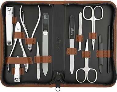 marQus Manicure sets for women & men, 12 pcs set from Solingen Germany incl. nail nippers & glass nail file - Manicure set, pedicure kit - For natural, ceramic & painted nails