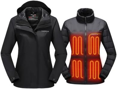 Venustas Women's 3-in-1 Heated Down Jacket, Electric Puffer Jacket with Battery, 90% Down Fill, Winter Snow Ski Heated Coat