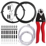 Keadic 68 Pcs Universal Bicycle Shifter Cable Housing Set Contains Cable Cutter, Bike Shift Wire Brake Cable, Variable Speed Plieline, End Caps, Line Pipe Buckle for Mountain Road Bike Repair