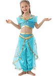 Lito Angels Arabian Princess Jasmine Fancy Dress Up Costume for Kids Girls Belly Dance Party Outfit Age 10-11 Years, A