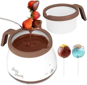 Party Desserts Candy and Chocolate Melting Pot, Mini Electric Fondue Pot, Melts Candy Chocolate in a Couple of Minutes, Ideal for Cake Pops Cookies Cakes, 1 Cups, Single Pot, Brown