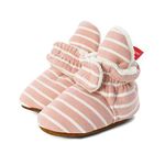 LACOFIA Baby Girls Anti-Slip Soft Sole Slipper Booties Infant Winter Crib Sock Shoes Pink 6-12 Months