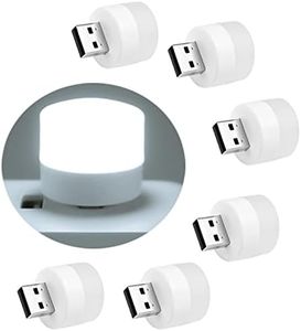 LOYAAUY USB Night Light, LED Mini Light Bulb, Plug in Night Light, Small Night Lights, Warm White, USB Light Bulb for Bedroom, Bathroom, Hallway, Nursery, Kitchen, Car USB Light 6PS (6 White)