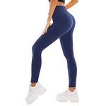 SINOPHANT High Waisted Leggings for Women - Full Length & Capri Buttery Soft Yoga Pants for Workout Athletic(Full Navy,XXL)