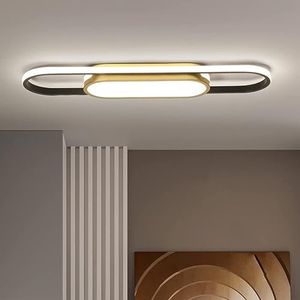 Jiinoo LED Modern Ceiling Light, Acrylic Linear Ceiling Lamp, Flush Mount Dimmable Chandelier Fixture, Kitchen Island Dining Living Room Cloakroom Hallway Lighting (40W/27.5in L)