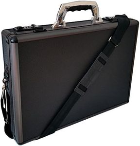 ESSENTIAL PRODUCTS Pro Aluminium Executive Laptop Padded Briefcase Attache Case Black/Gun Metal, Black / Gun Metal, Ext dims: 45.5 x 33 x 10cm