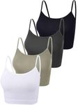 4 Pack Cropped Tank Tops for Women, Spaghetti Strap Crop Top Basic Sports Crop Cami Half Camisoles for Teen Girls