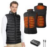 seenlast Heated Gilet for Man Woman, Heated Body Warmer with 10000Mah Power Bank,3 Temperature Levels Electric Heated Vests Heating Jacket with 4 Heated Zones, Machine Washable