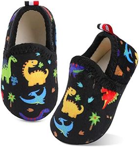XIHALOOK Toddler House Slippers Winter Warm Socks Non-slip Walking Running Shoes for Baby Boys Girls Dinosaur, 3.5-4.5 Infant