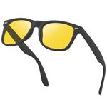 Nlieanuc Night Driving Glasses Polarised Yellow Tinted Sunglasses for Men Women Anti Glare Night Vision Glasses for Driving at Night Driver Eyewear