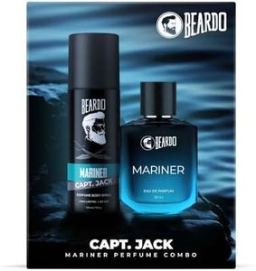 Beardo Mariner Perfume EDP 50ml & Mariner Captain Jack Perfume Body Spray 120ml for Men | Eau De Parfum | Long Lasting Perfume for Men | Deodorant Body Spray for Men | Day Time Fragrance Body Spray For Men | Fresh, Aqua Notes | Gift for Men | Rakhi Gift for Brother | Friendship Day Gift
