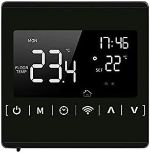 MincoHome Smart Thermostat Programmable LCD Touch Screen Thermostat For Electric Floor Heating System WiFi Tuya Room Temperature Controller (Black Electric Heating)