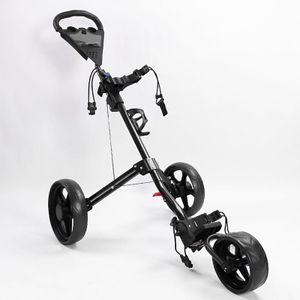 Golf Bag Trolley Push Cart Folding Scorecard Foot Break with Cup Holder
