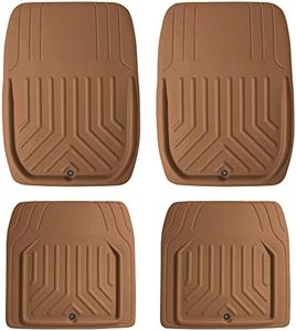 FH Group Faux Leather Deep Dish Car Floor Mats, Universal Fit, Trim-to-Fit, Brown