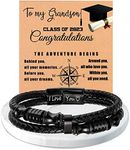 Btysun Bracelets for Men Graduation Gifts for Him College Middle School Grad Leather Bracelets for Men Birthday Congratulation Grandson Bracelet from Mom I Love You Gifts for Him Jewelry