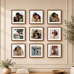Art Street Premium Photo Frame for living room, Classic Aesthetic Design Photo Frames for Photograph, Art Work, Kids Room Set of 9 (12x12 Inch, Brown)