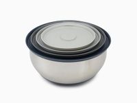 Joseph Joseph Prep&Store- Stainless Steel Mixing Nest Bowls with Lids, 4 piece Metal Bowl Food Storage Set, Stainless Steel