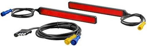 CURT 53201 Auxiliary Automotive LED Light Strips for Hitch Cargo Carrier, Bike Rack, 2-Pack, red