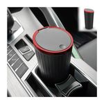 TSUGAMI Car Cup Holder Trash Can with Lid, Mini Garbage Bin for Auto Door Pocket, Leakproof and Waterproof, Multipurpose Portable Small Storage Organizer, Car Interior Accessories Essential (Red)