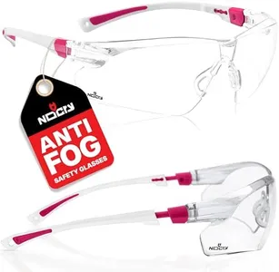 NoCry Clear Safety Glasses for Men and Women; Lightweight Work Glasses with Adjustable Frames and No-Slip Grips; Scratch Resistant Anti Fog Safety Glasses with Superior UV Protection, ANSI Z87.1 Rated (10 Pack)