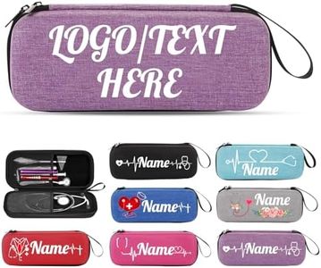 KOLOWKO Personalized Stethoscope Case with Custom Name/Logo - Hard Shell EVA Storage Box for Nurses, Doctors & Medical Students Gift - Professional Stethoscope Organizer