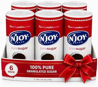 N'Joy Canister 100% Pure Granulated Sugar, Easy Pour Lid, Bulk Size, Original Version, 20 Oz, Pack of 6
