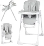 GAOMON Baby High Chair, Multifunctional Infant Highchairs with Adjustable Height and Recline, Foldable High Chair for Babies & Toddlers, High Chair with Removable Tray Easy Clean (Gray)