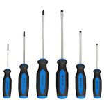 Blue Magnetic Screwdriver Set, 6 Pieces Slotted and Phillips Screwdriver with Ergonomic Comfortable Non-Skid Handle,Permanent Magnetic Tips,Rust Resistant Heavy Duty Craftsman Toolkit