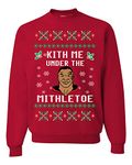 Wild Bobby Merry Chrithmith Mike Tyson Ugly Christmas Sweater Unisex Crewneck Graphic Sweatshirt, Red Mithletoe, X-Large