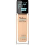 Maybelline New York Fit Me Matte + Poreless Foundation Makeup, Ultra-Lightweight Formula Controls Shine, for Normal to Oily Skin, Soft Sand, 124, 30 ml