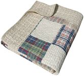 Greenland Home Oxford 100% Cotton Quilted Throw, 50x60-inch, Taupe