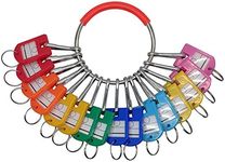 LABEN Portable Metal Ring Key Organizer with 16 Spring Hooks & Key Tags with Ring and Label Window