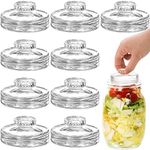 Cedilis 9 Pack Glass Fermentation Weights with Easy Grip Handles, Heavy Glass Fermenting Lids Kit for Wide Mouth Mason Jar, Fermenting Sauerkraut, Kimchi, Pickles, Dishwasher Safe