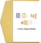 Qiliji Naughty Birthday Card for Husband Boyfriend, Funny Birthday Card for Him Her, Happy Birthday Card for Wife Girlfriend, Bend Me Over Card