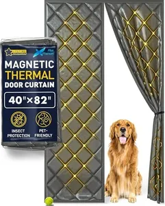 Upgraded Magnetic Thermal Insulated Door Curtain 38”x82” – Easy Installation, Energy-Saving, Heavy Duty Thermal Door Cover for Winter with 25 Strong Magnets, Added Winterizing Home Insulation
