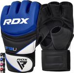 RDX MMA Gloves for Grappling Martial Arts Training, D. Cut Open Palm Maya Hide Leather Sparring Mitts, Perfect for Cage Fighting, Combat Sports, Punching bag, Muay Thai and Kickboxing